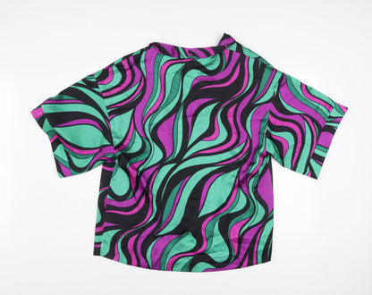 Papaya Women’s Multicoloured Kimono Jacket M Retro Geometric Lightweight