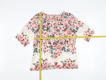 Peacocks Women’s Multicoloured Floral Blouse Size 10 Tunic Style