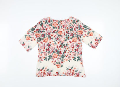Peacocks Women’s Multicoloured Floral Blouse Size 10 Tunic Style