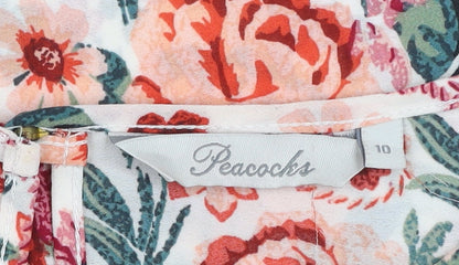 Peacocks Women’s Multicoloured Floral Blouse Size 10 Tunic Style