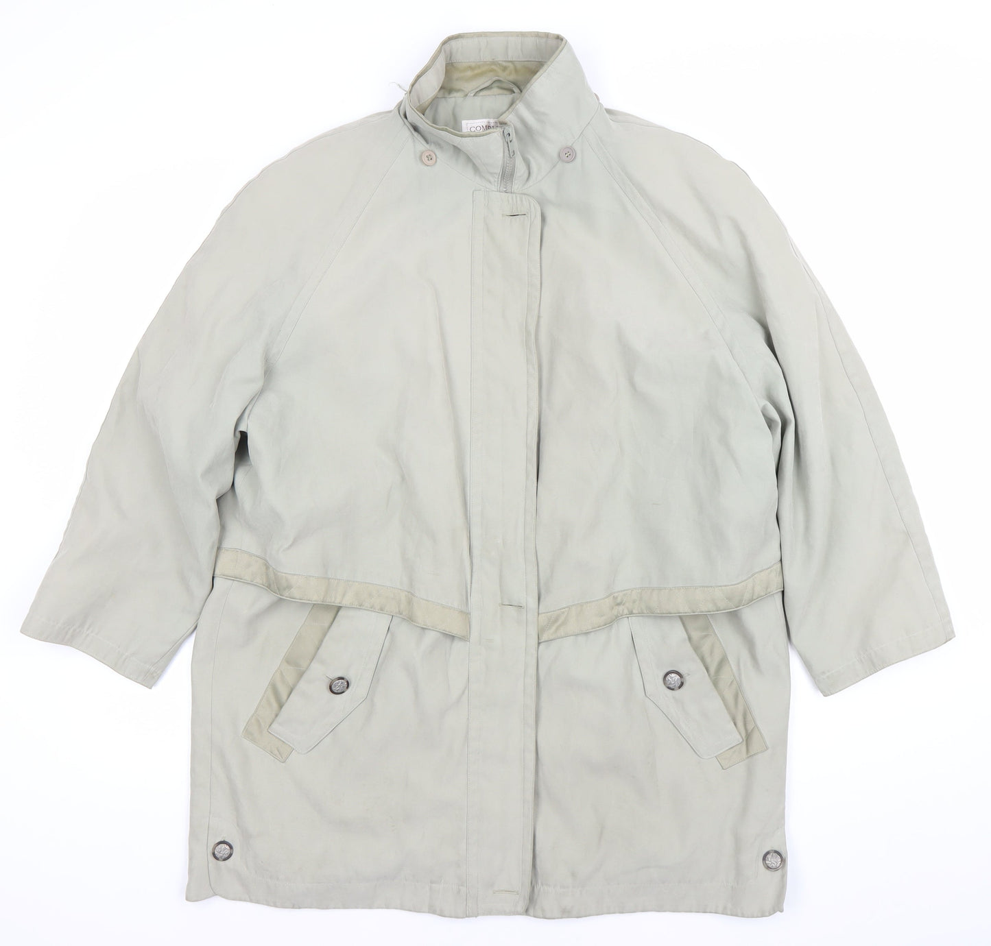 Compliments Women’s Beige Size 16 Mid-Length Overcoat with Pockets