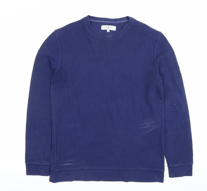 Jasper Conran Men's Blue Small Pullover Sweatshirt Cotton Knit