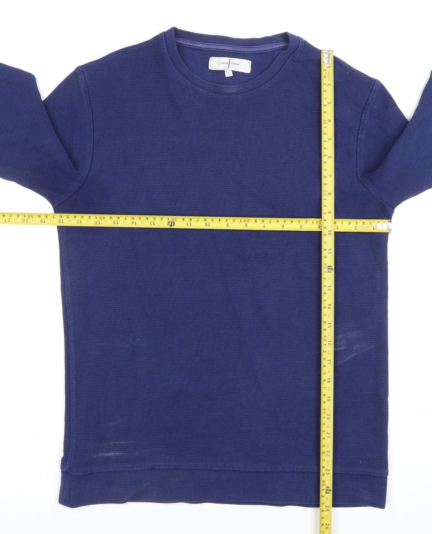 Jasper Conran Men's Blue Small Pullover Sweatshirt Cotton Knit