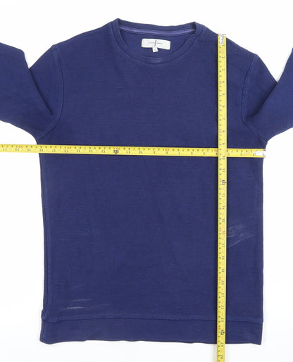 Jasper Conran Men's Blue Small Pullover Sweatshirt Cotton Knit