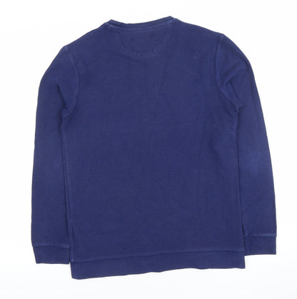 Jasper Conran Men's Blue Small Pullover Sweatshirt Cotton Knit