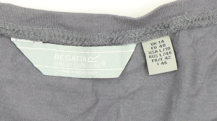 Womens UK Size 14 Regatta Grey Basic T-Shirt
