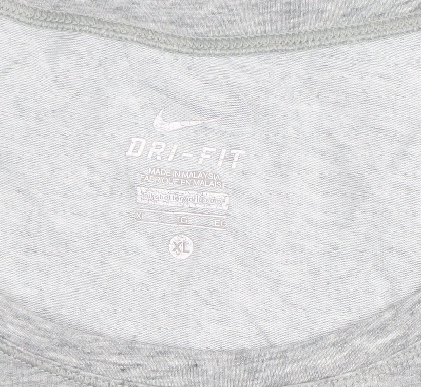 Nike Womens Grey XL Dri-Fit Relaxed Fit Activewear T-Shirt