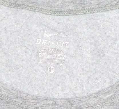 Nike Womens Grey XL Dri-Fit Relaxed Fit Activewear T-Shirt