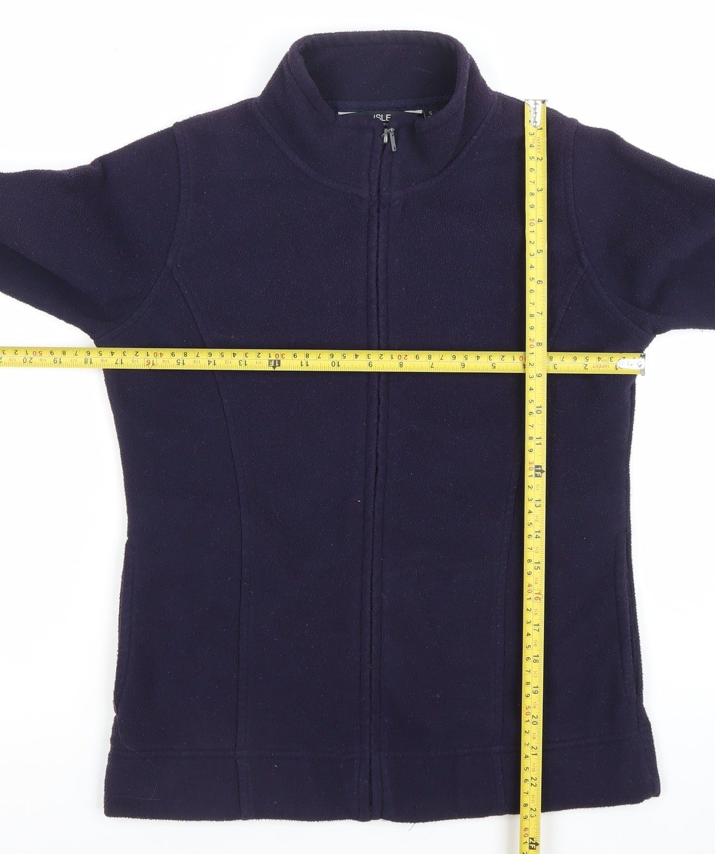 Isle Essentials Women’s Blue Fleece Full Zip Jacket Size S 10-12