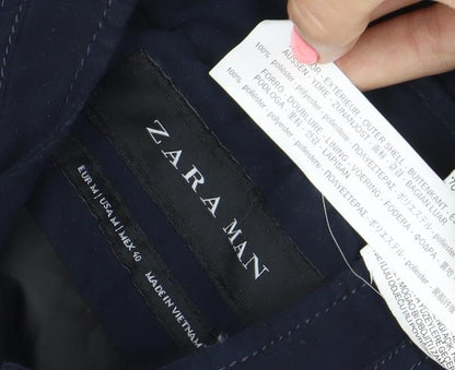 Zara Man Men's Blue Full Zip Jacket Size 40 Regular Fit Casual