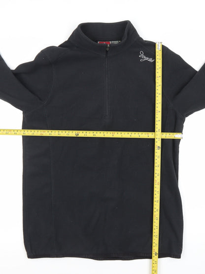 TOG24 Womens Black Fleece Sweatshirt UK 12-14 1/2 Zip Polyester