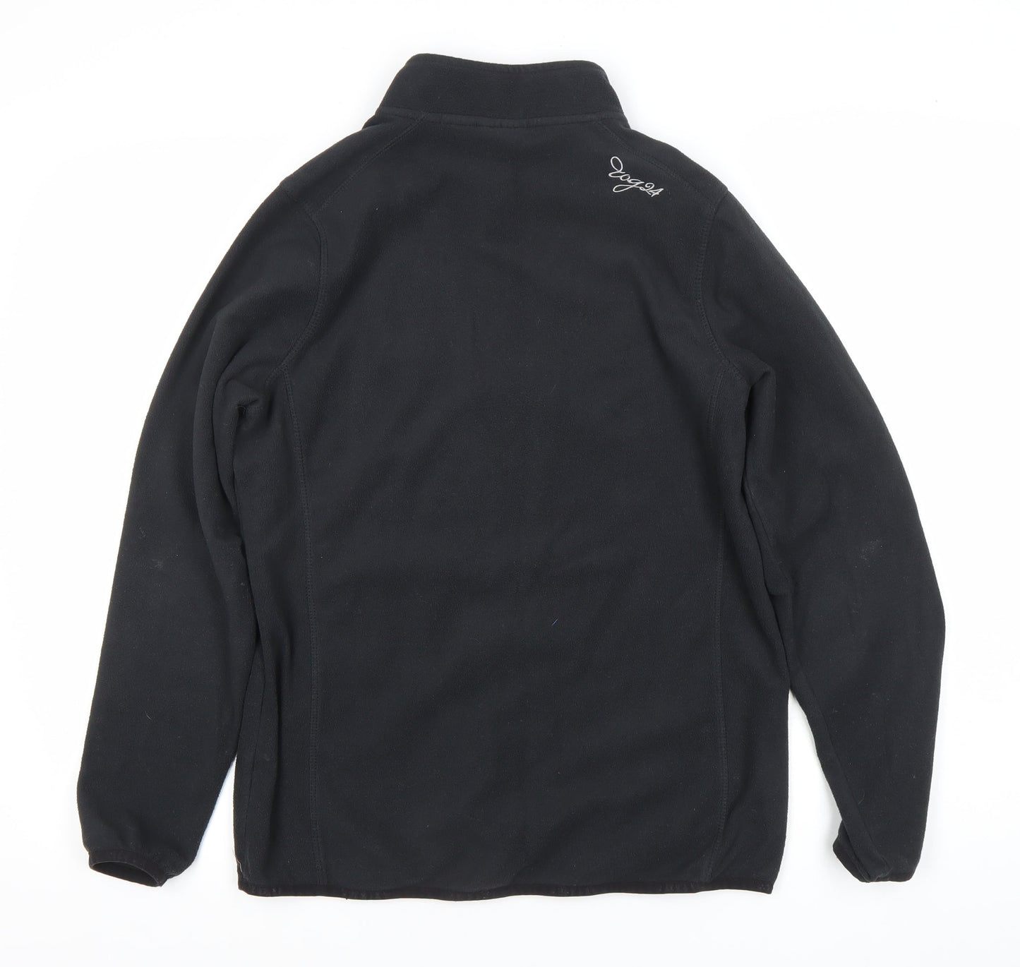 TOG24 Womens Black Fleece Sweatshirt UK 12-14 1/2 Zip Polyester