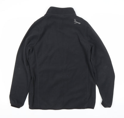 TOG24 Womens Black Fleece Sweatshirt UK 12-14 1/2 Zip Polyester