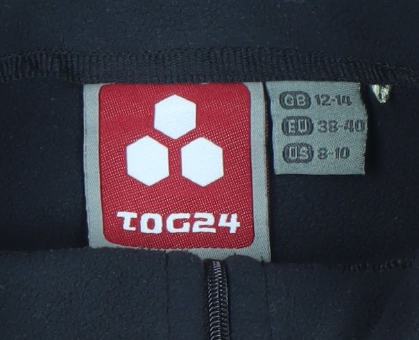 TOG24 Womens Black Fleece Sweatshirt UK 12-14 1/2 Zip Polyester