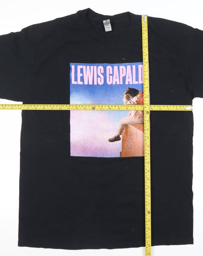 Gildan Unisex Black Lewis Capaldi Tour 2023 T-Shirt Size L Cotton