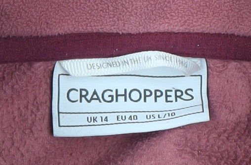Craghoppers Womens Pink Fleece Sweatshirt UK 14 Pullover Outdoor Hiking