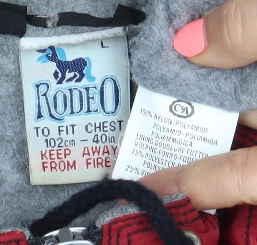 Rodeo Men’s Red Waistcoat Bodywarmer L Regular Stand-Up Collar