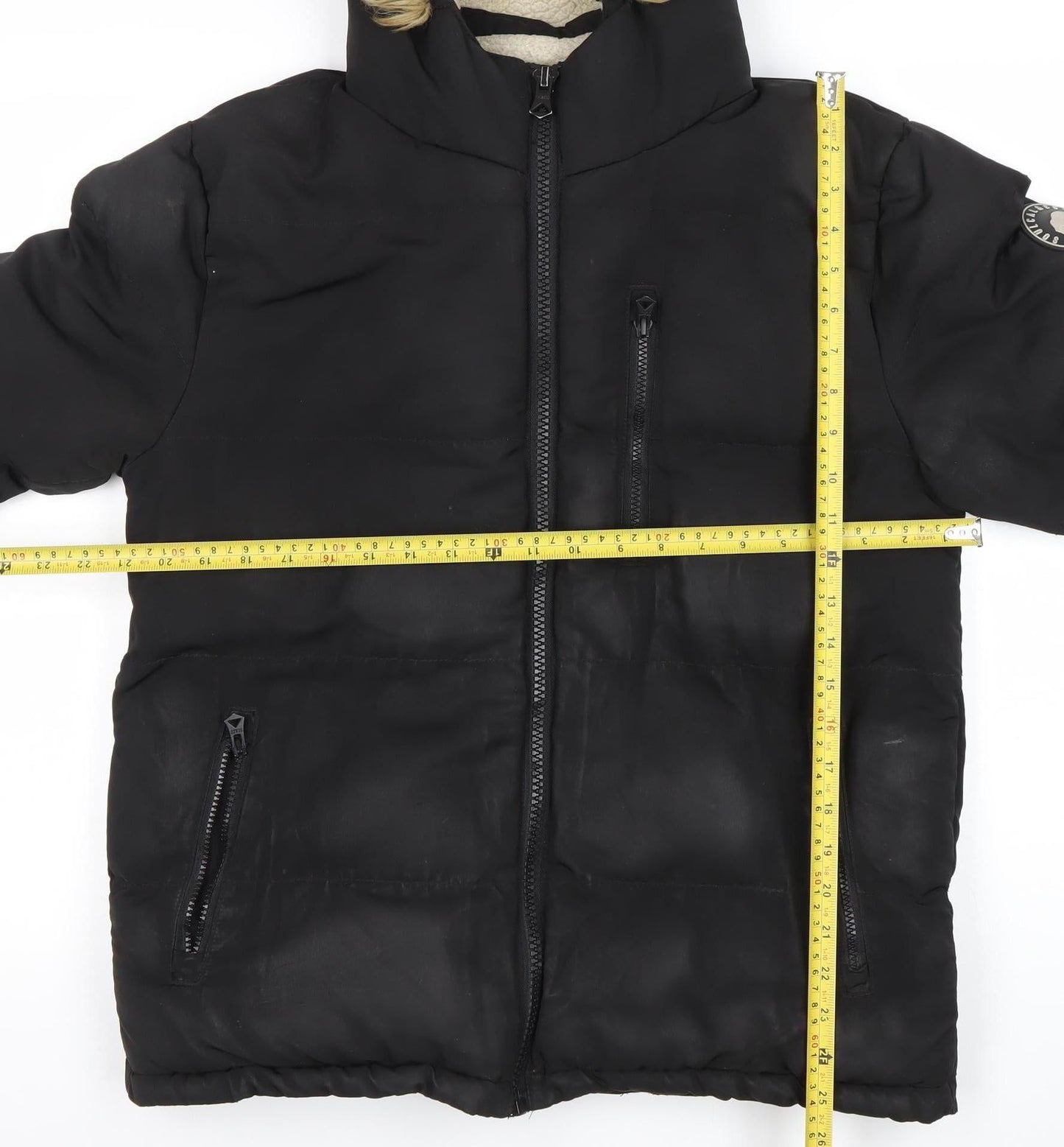 SoulCal & Co Womens Black S Puffer Jacket Hooded Winter Coat