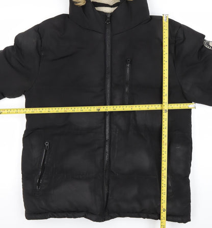 SoulCal & Co Womens Black S Puffer Jacket Hooded Winter Coat