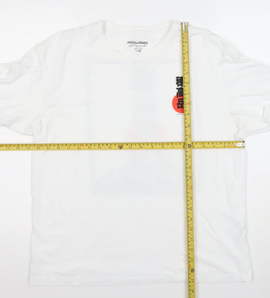 Jack & Jones Men’s White Graphic Print T-Shirt Size M