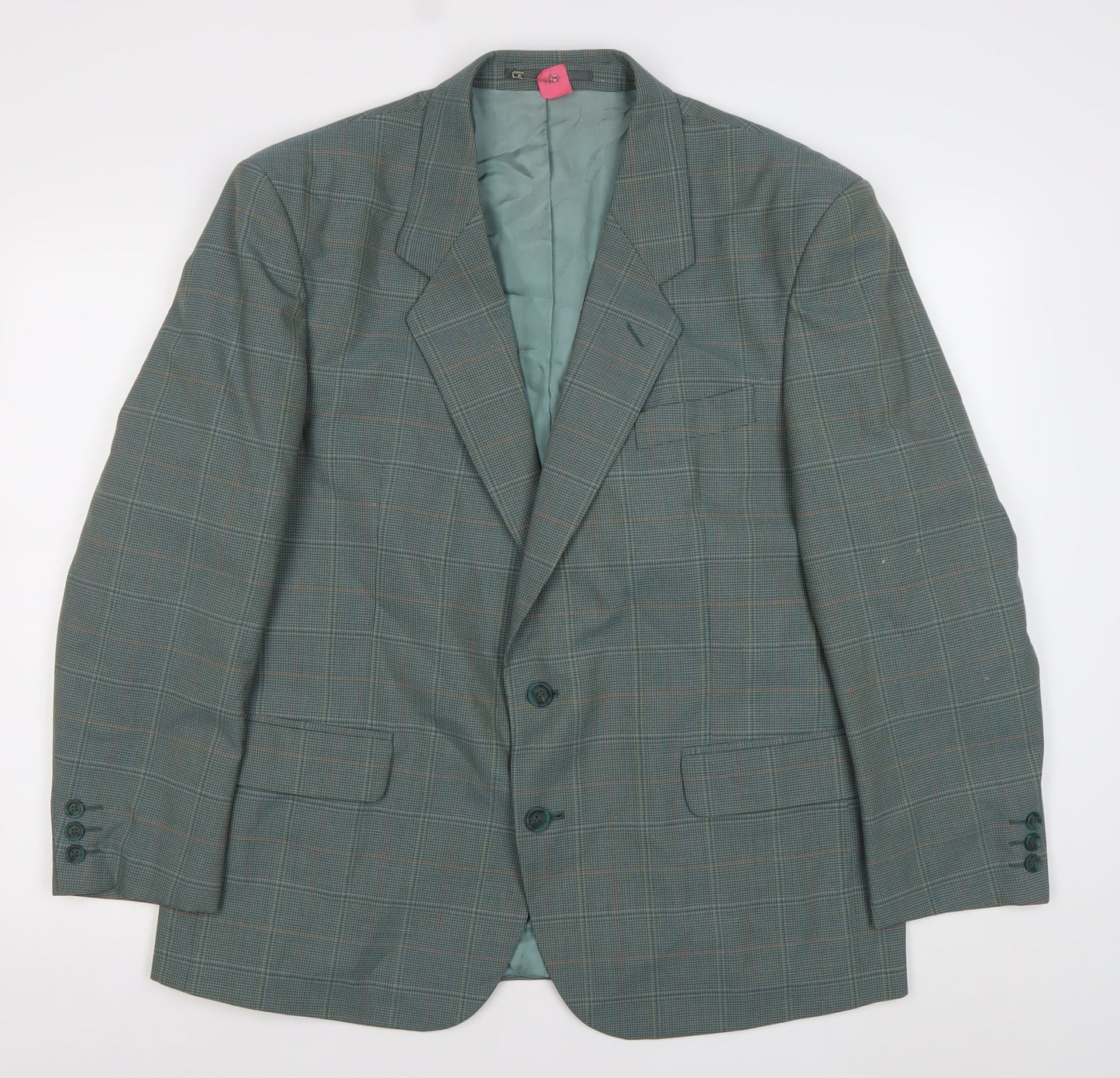 Sergio Rossi Men's Green Checked 42 Blazer Jacket Classic Fit