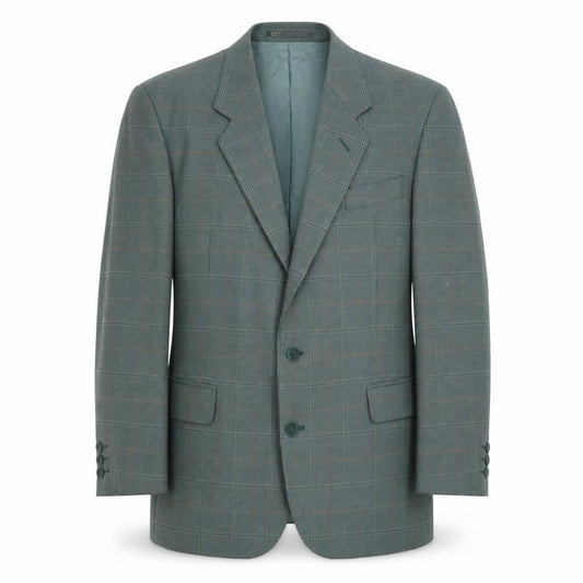 Sergio Rossi Men's Green Checked 42 Blazer Jacket Classic Fit