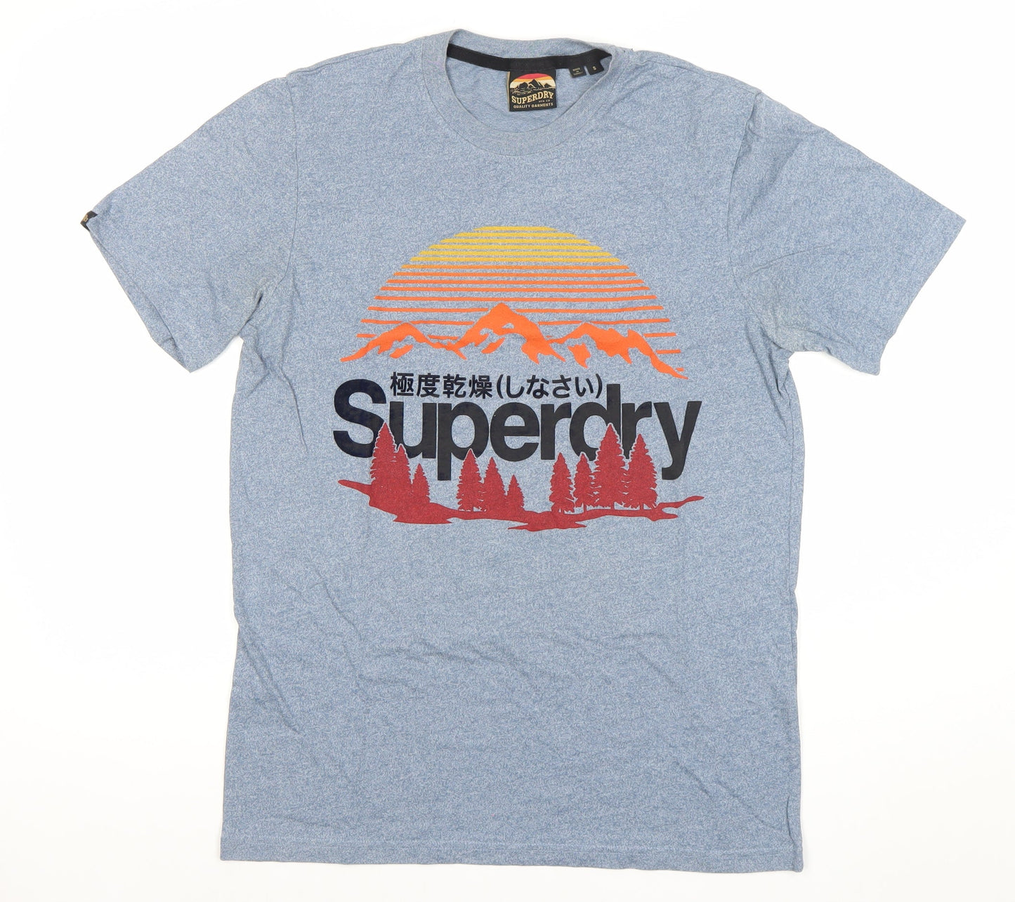 Superdry Men’s Blue Graphic Logo T-Shirt Size S Short Sleeve
