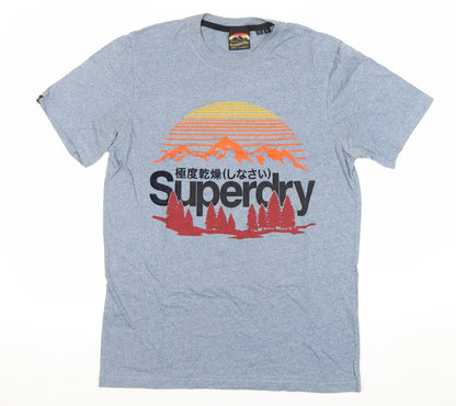 Superdry Men’s Blue Graphic Logo T-Shirt Size S Short Sleeve