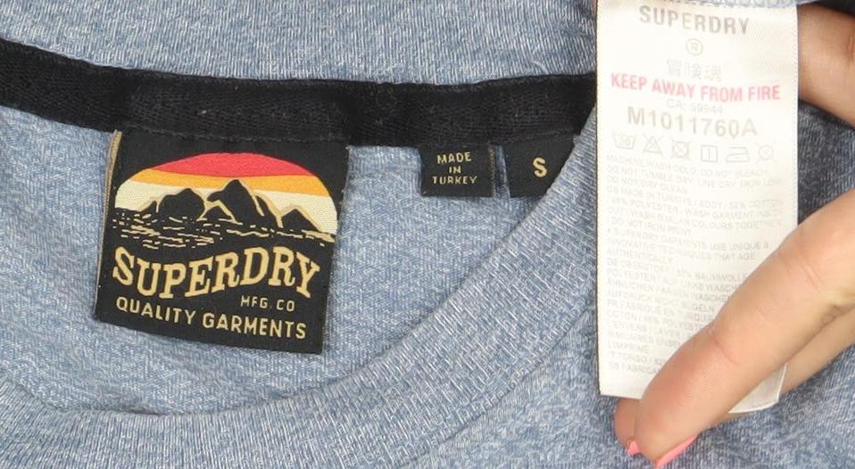 Superdry Men’s Blue Graphic Logo T-Shirt Size S Short Sleeve