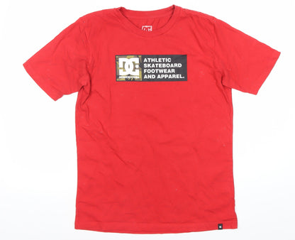 DC Shoes Boys Red Graphic Logo T-Shirt Youth XL 16 Years Skate Tee
