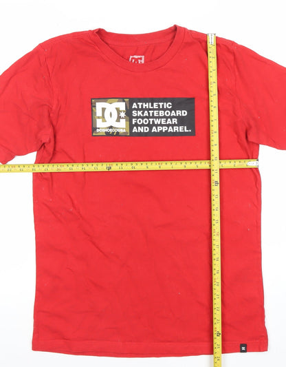 DC Shoes Boys Red Graphic Logo T-Shirt Youth XL 16 Years Skate Tee