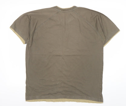 Peter Storm Men's Brown Cotton T-Shirt Size L Crew Neck Short Sleeve