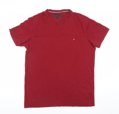 Tommy Hilfiger Men’s Red Cotton Crew Neck T-Shirt Size L