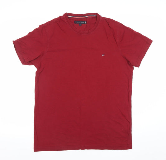 Tommy Hilfiger Men’s Red Cotton Crew Neck T-Shirt Size L