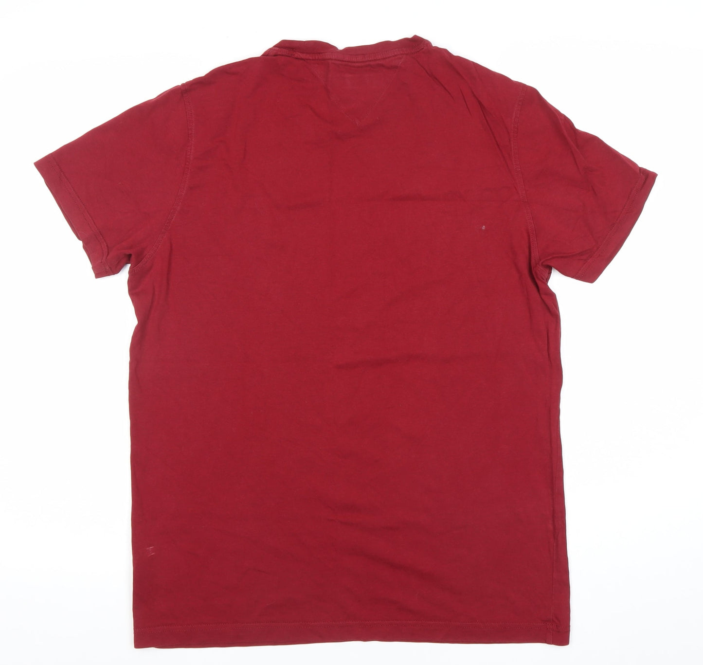 Tommy Hilfiger Men’s Red Cotton Crew Neck T-Shirt Size L