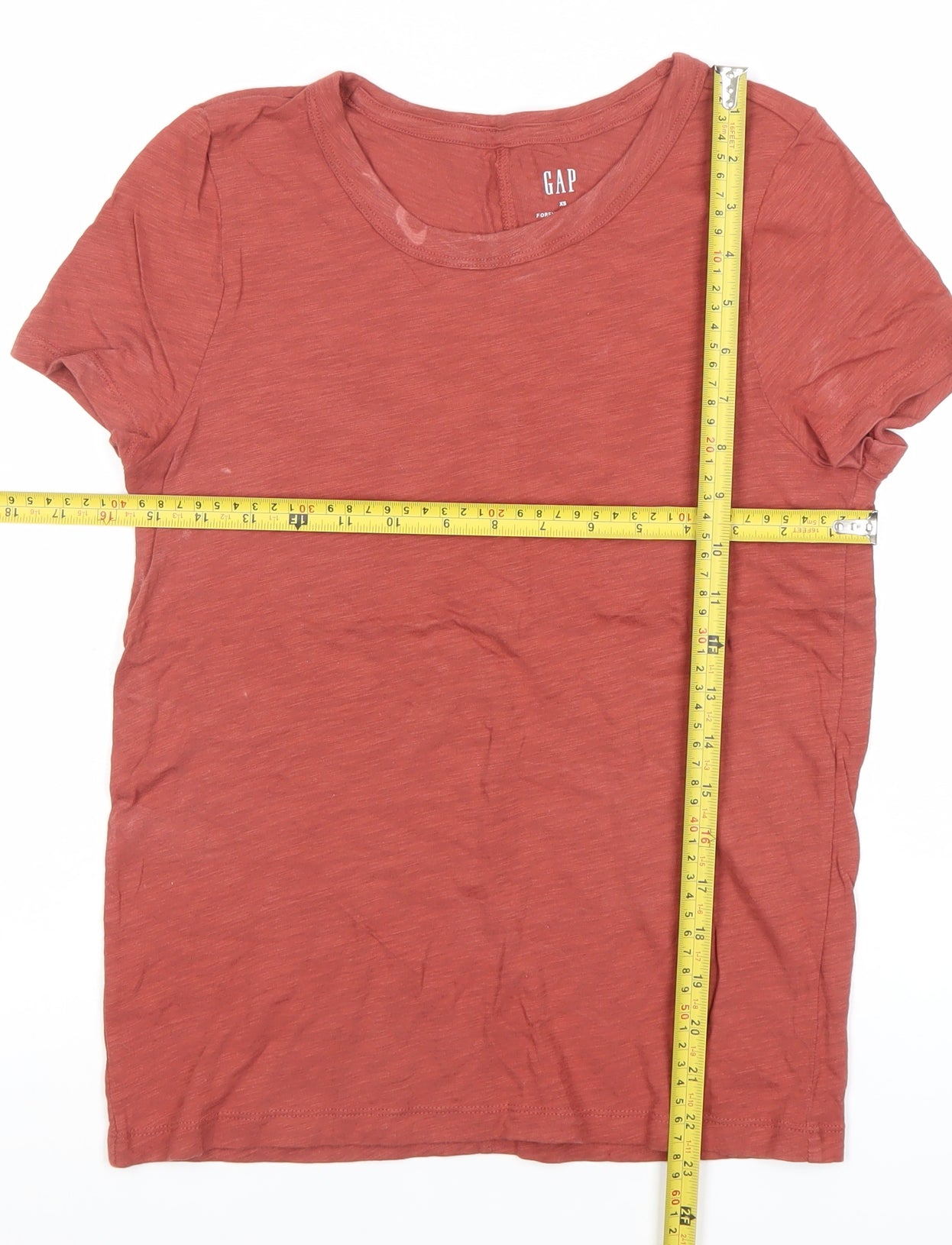 GAP Womens XS Red Basic Crew Neck Cotton T-Shirt