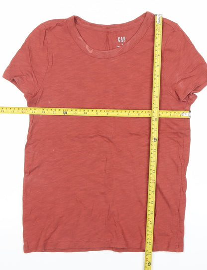 GAP Womens XS Red Basic Crew Neck Cotton T-Shirt