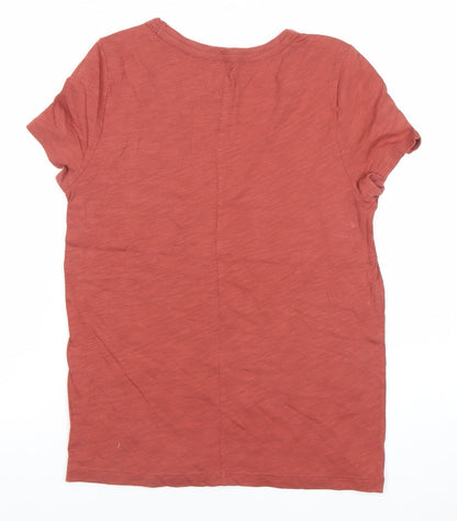 GAP Womens XS Red Basic Crew Neck Cotton T-Shirt