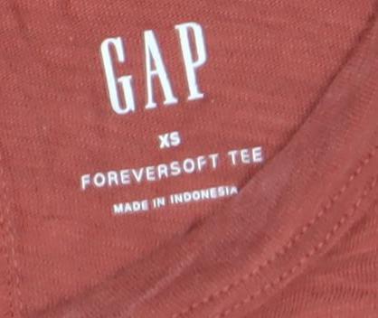 GAP Womens XS Red Basic Crew Neck Cotton T-Shirt