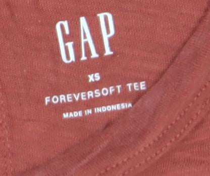 GAP Womens XS Red Basic Crew Neck Cotton T-Shirt
