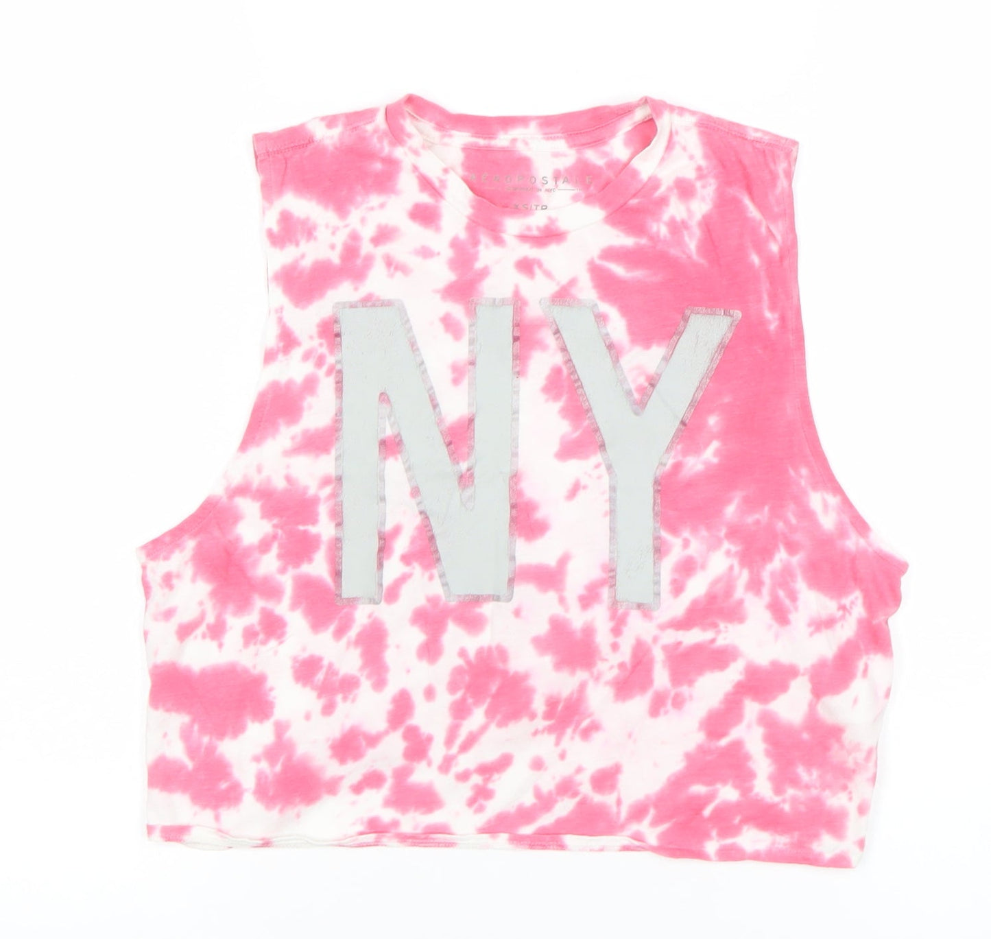 Aeropostale Womens Pink Tie Dye Cropped Tank Top XS