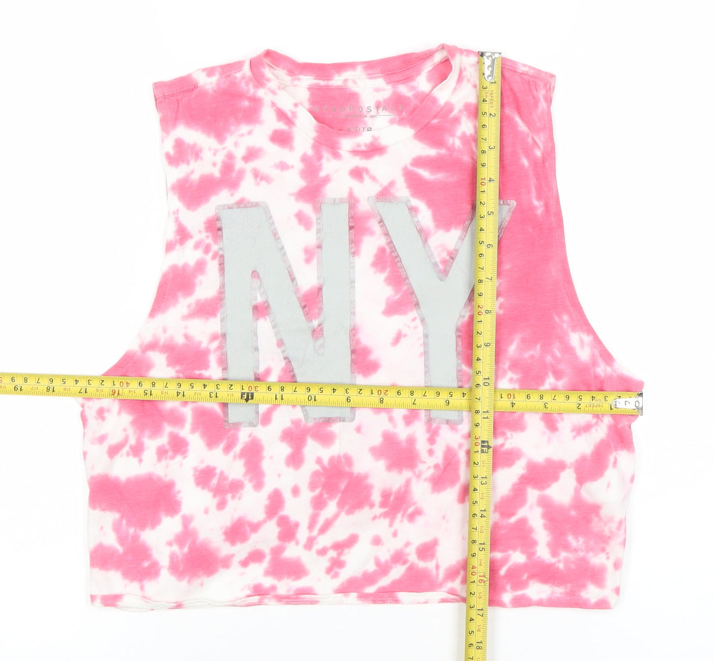 Aeropostale Womens Pink Tie Dye Cropped Tank Top XS