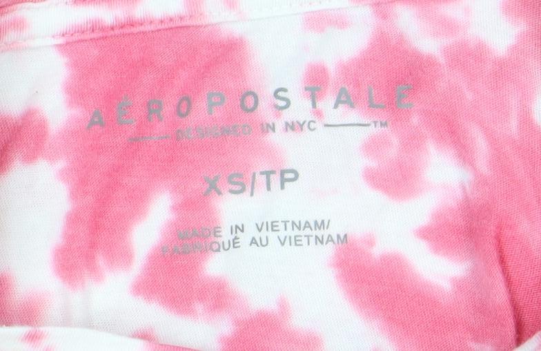 Aeropostale Womens Pink Tie Dye Cropped Tank Top XS