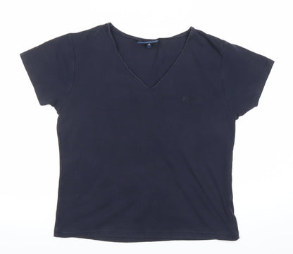 Olympus Womens Black Size 14 V-Neck Cotton Blend T-Shirt