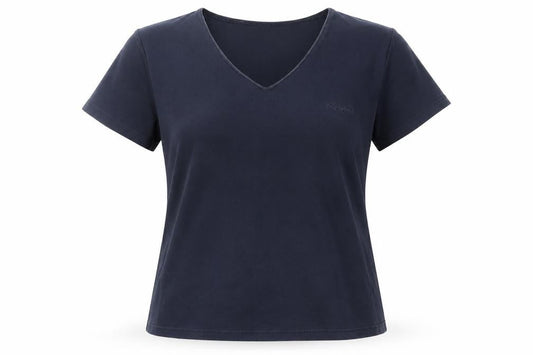 Olympus Womens Black Size 14 V-Neck Cotton Blend T-Shirt