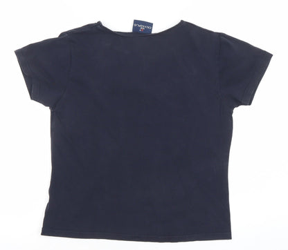 Olympus Womens Black Size 14 V-Neck Cotton Blend T-Shirt