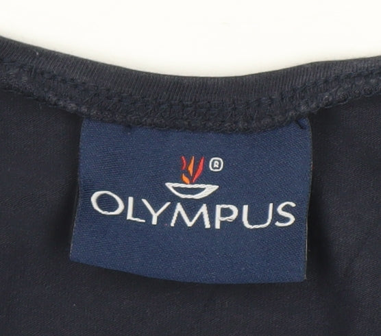 Olympus Womens Black Size 14 V-Neck Cotton Blend T-Shirt