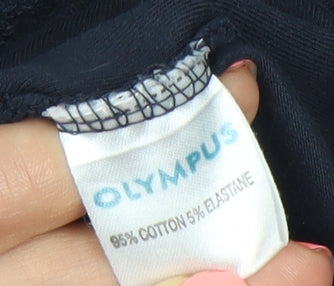 Olympus Womens Black Size 14 V-Neck Cotton Blend T-Shirt