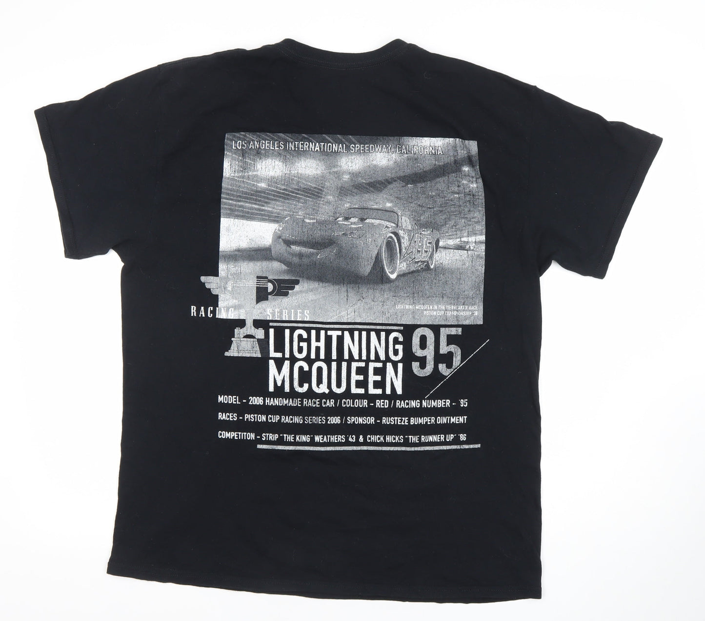 Disney Pixar Cars Lightning McQueen Men's Black S Graphic T-Shirt