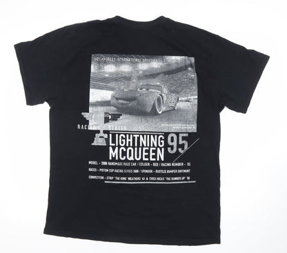 Disney Pixar Cars Lightning McQueen Men's Black S Graphic T-Shirt